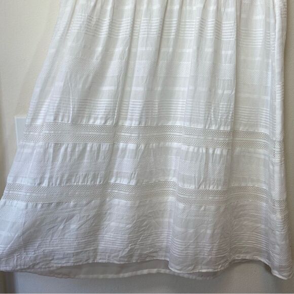 REBECCA MINKOFF Rose Flutter Sleeve Babydoll Lace Mini Dress White Sz Small - Picture 12 of 14